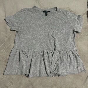 Soft Gray Peplum Tee